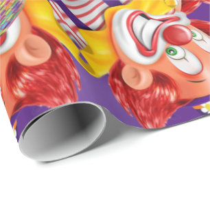 Regalo Papel de envolvimiento brillante Payaso púrpura
