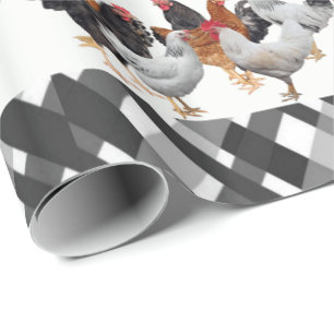 Regalo Papel de envolvimiento brillante pollo negro