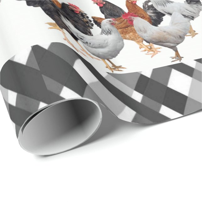 Regalo Papel de envolvimiento brillante pollo negro (Esquina del rollo)