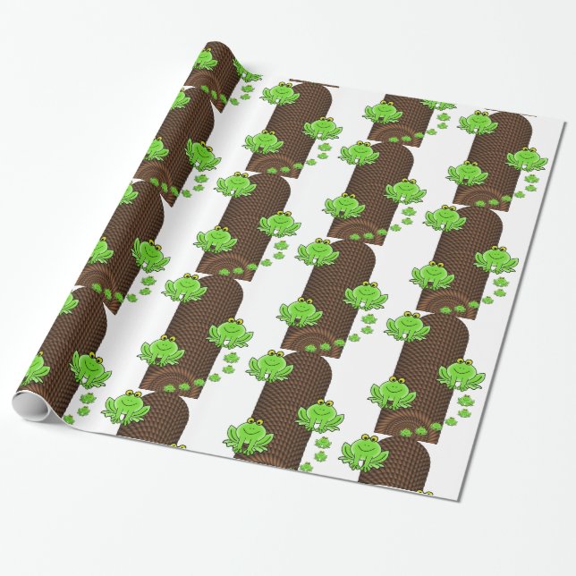 Regalo Papel de envolvimiento brillante, rollo de ranas v (Desenrollado)