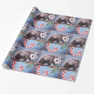 Regalo Papel de envolvimiento Candy Cane Opossum