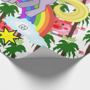 Regalo Papel de envolvimiento cerdos Unicornio Arcoiris