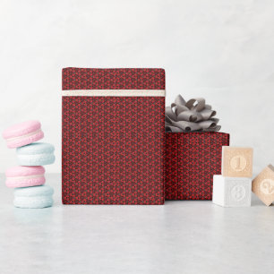 Regalo Papel de envolvimiento con flores rojas y negras