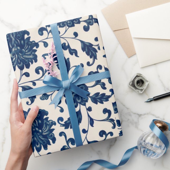 Regalo Papel de envolvimiento con motivos florales azules (Regalar)