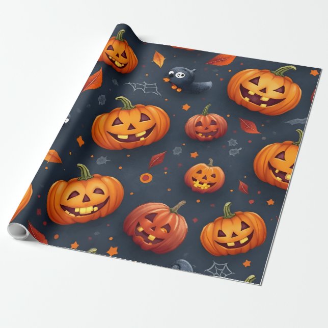 Regalo Papel de envolvimiento con temática de Halloween (Desenrollado)