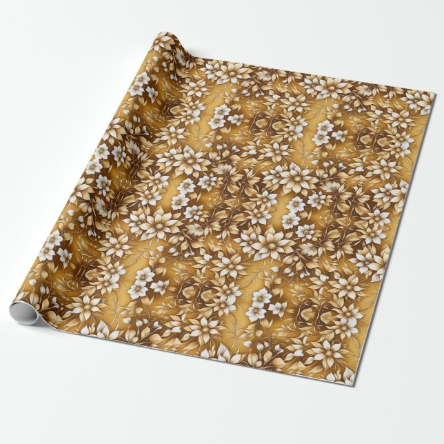 Regalo Papel de envolvimiento con temática floral de colo (Desenrollado)