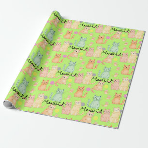 Regalo Papel de envolvimiento con temática gata - Adorabl