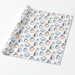 Regalo Papel de envolvimiento con temática penguin Winter