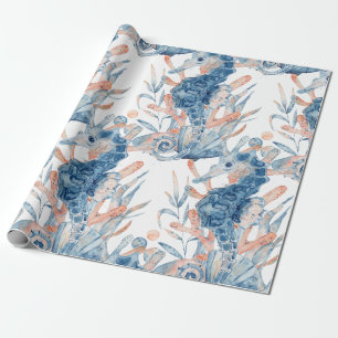 Regalo Papel de envolvimiento costero de caballito de mar