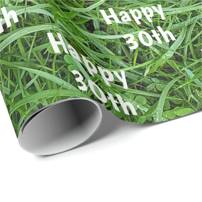 Regalo Papel de envolvimiento de 30 años de Green Grass (Esquina del rollo)