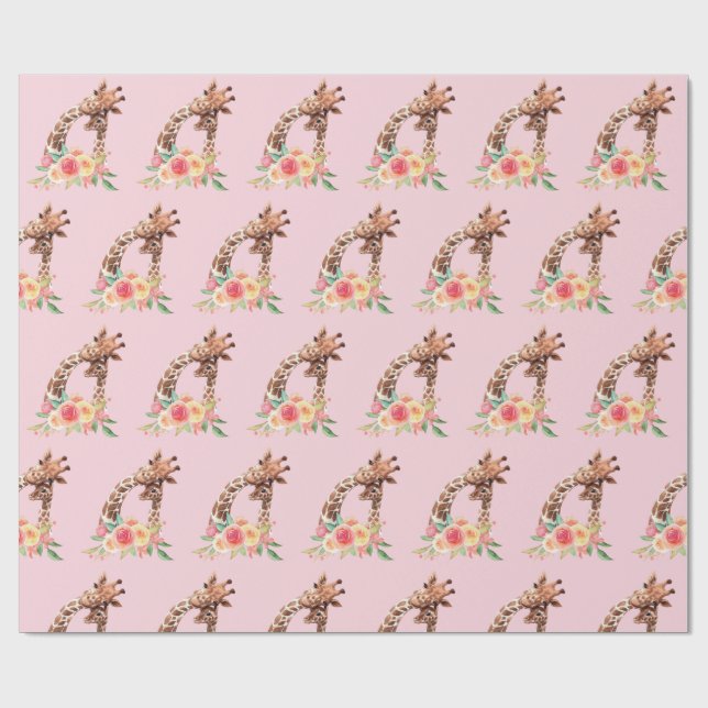Regalo Papel de envolvimiento de agua de jirafa dulce par (Superficie plana)