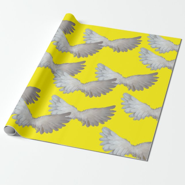 Regalo Papel de envolvimiento de alas blancas (Desenrollado)