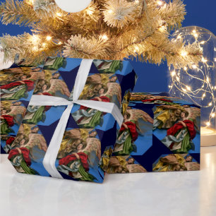 Regalo Papel de envolvimiento de ángeles de Navidad vinta