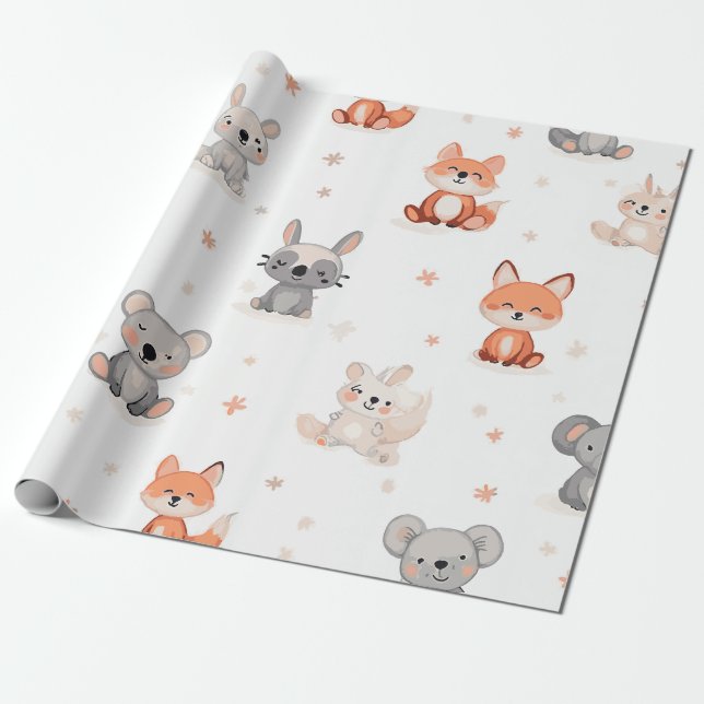 Regalo Papel de envolvimiento de animales (Desenrollado)