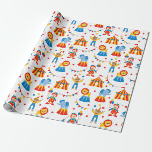 Regalo Papel de envolvimiento de animales de circo cután