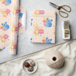 Regalo Papel de envolvimiento de animales de cumpleaños l