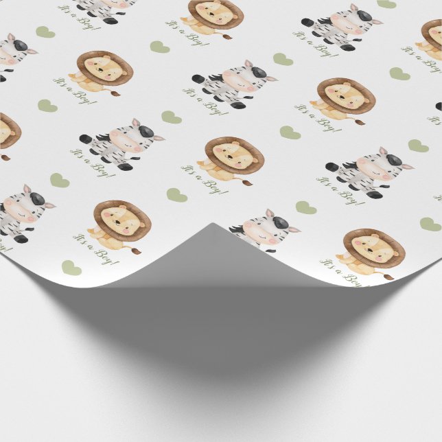 Regalo Papel de envolvimiento de animales de safari (pers (Esquina)