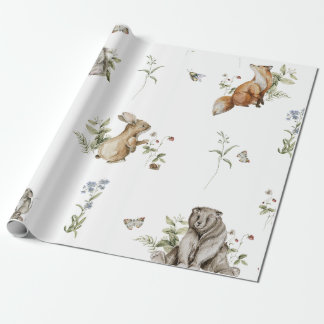 Regalo Papel de envolvimiento de animales de Woodland de 