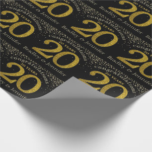 Regalo Papel de envolvimiento de aniversario de oro númer