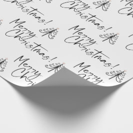 Regalo Papel de envolvimiento de árbol de navidad blanco 
