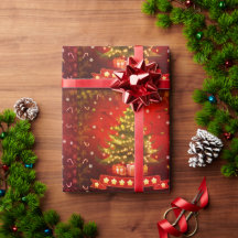 Papel de envolvimiento de árbol de Navidad brillan
