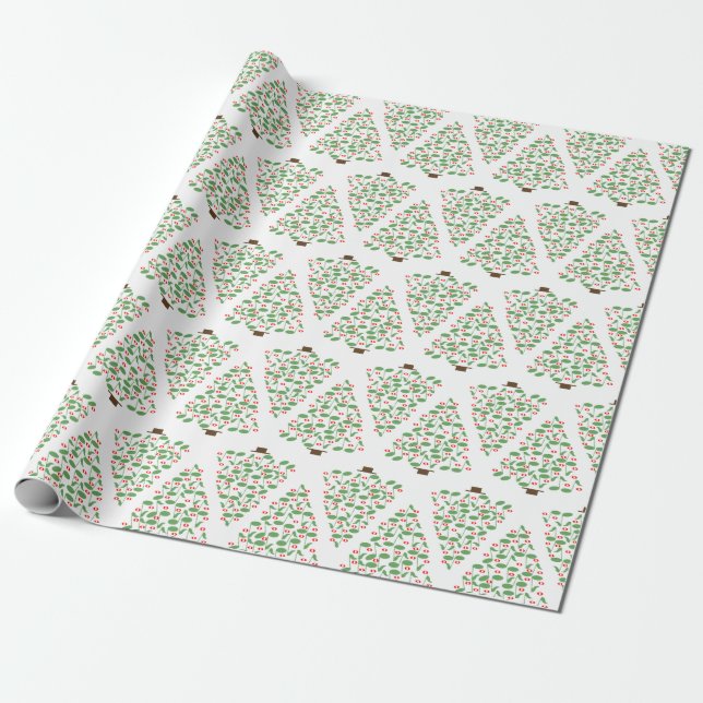 Regalo Papel de envolvimiento de árbol de Navidad musical (Desenrollado)