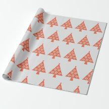 Papel de envolvimiento de árbol de navidad rojo de