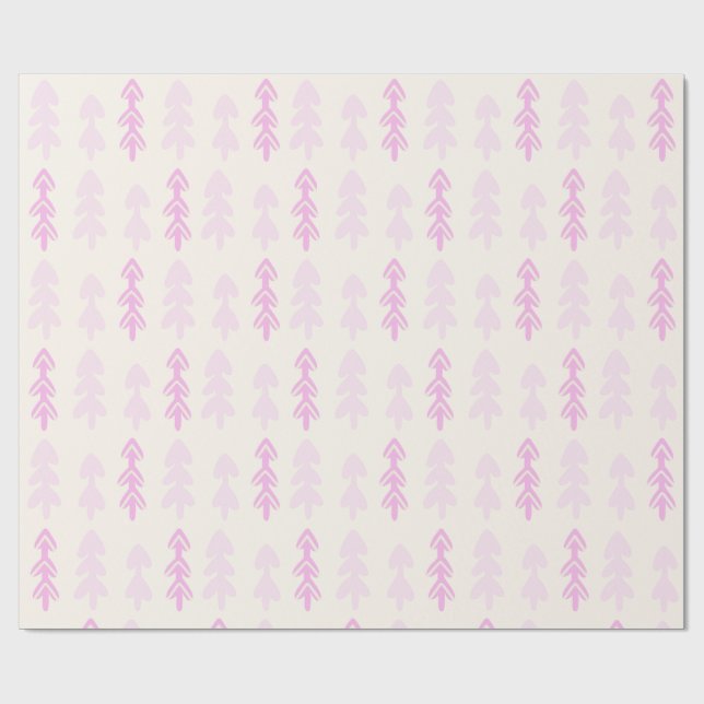 Regalo Papel de envolvimiento de árbol de Navidad rosa (Superficie plana)