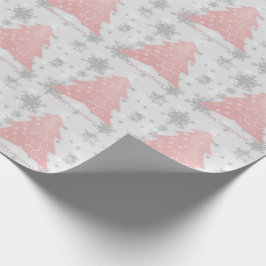 Regalo Papel de envolvimiento de árbol de Navidad rosado