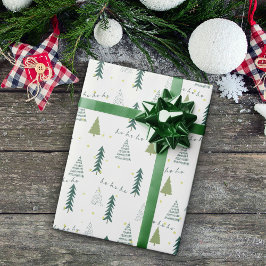 Regalo Papel de envolvimiento de árbol de Navidad verde