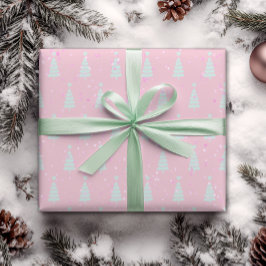 Regalo Papel de envolvimiento de árbol verde pastel minim