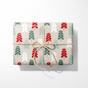 Regalo Papel de envolvimiento de árboles de Navidad retro