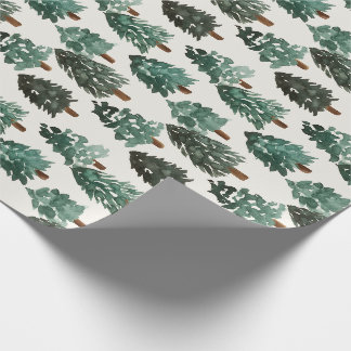 Regalo Papel de envolvimiento de árboles navideños acuare