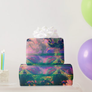 Regalo Papel de envolvimiento de arcoiris oscuro y nublad