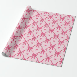 Regalo Papel de envolvimiento de arcos rosados dulces