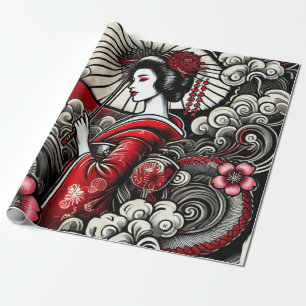 Regalo Papel de envolvimiento de arte de Geisha - Elegant