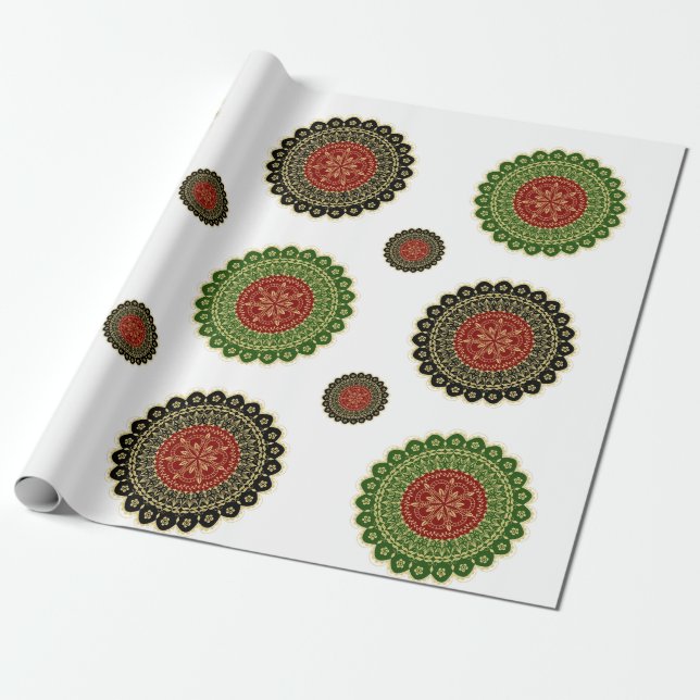 Regalo Papel de envolvimiento de arte de Mandala (Desenrollado)