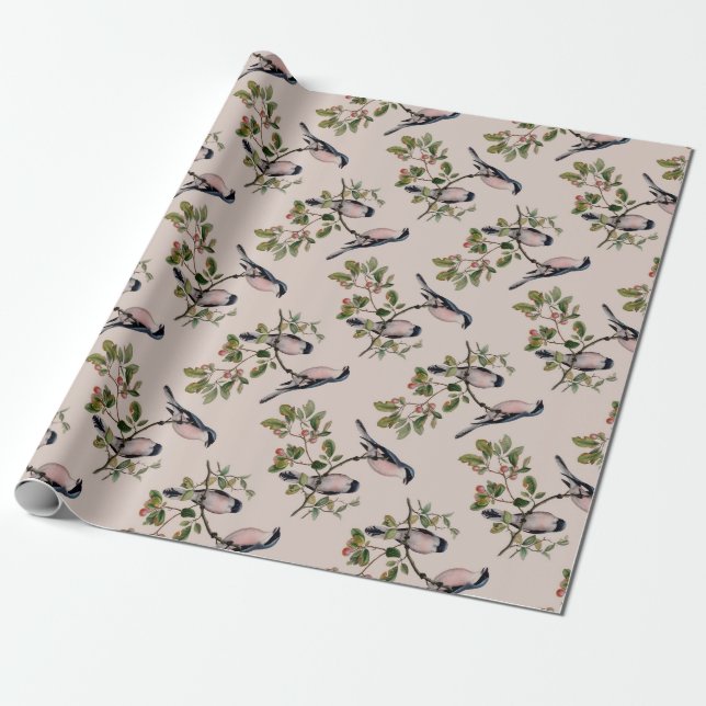 Regalo Papel de envolvimiento de aves viejas (Desenrollado)