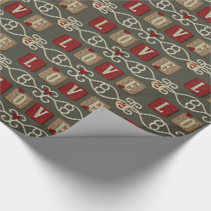 Regalo Papel de envolvimiento de azulejos-Red-Sage-Gift