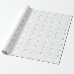 Regalo Papel de envolvimiento de Baby Shower Floral azul