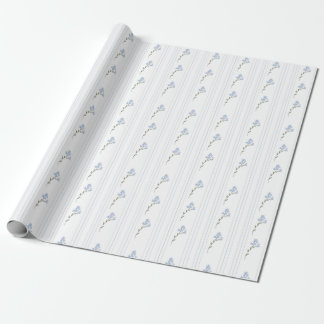Regalo Papel de envolvimiento de Baby Shower Floral azul
