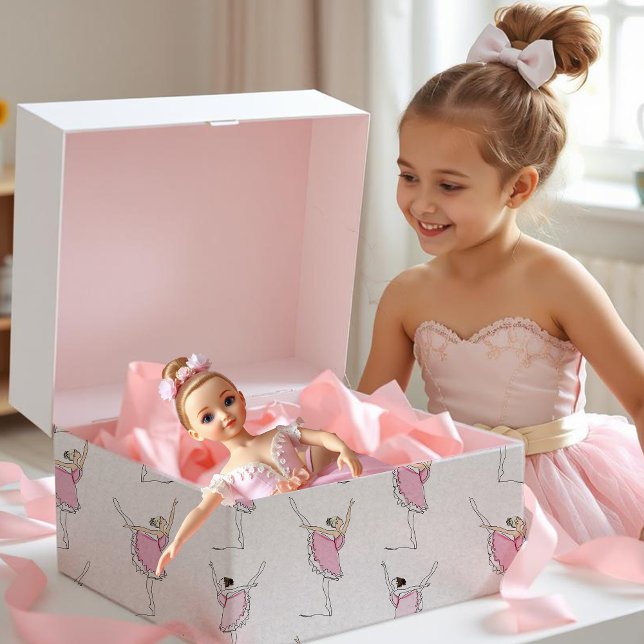 Regalo Papel de envolvimiento de Ballerina Rosa (Subido por el creador)