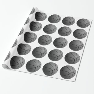 Regalo Papel de envolvimiento de baloncesto blanco negro
