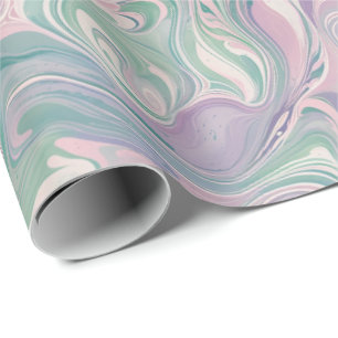 Regalo Papel de envolvimiento de barniz de mármol Pastel