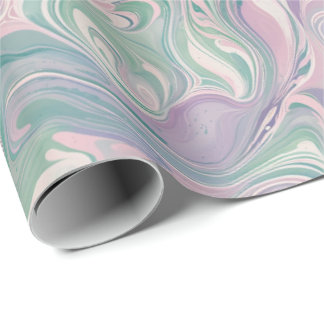 Regalo Papel de envolvimiento de barniz de mármol Pastel
