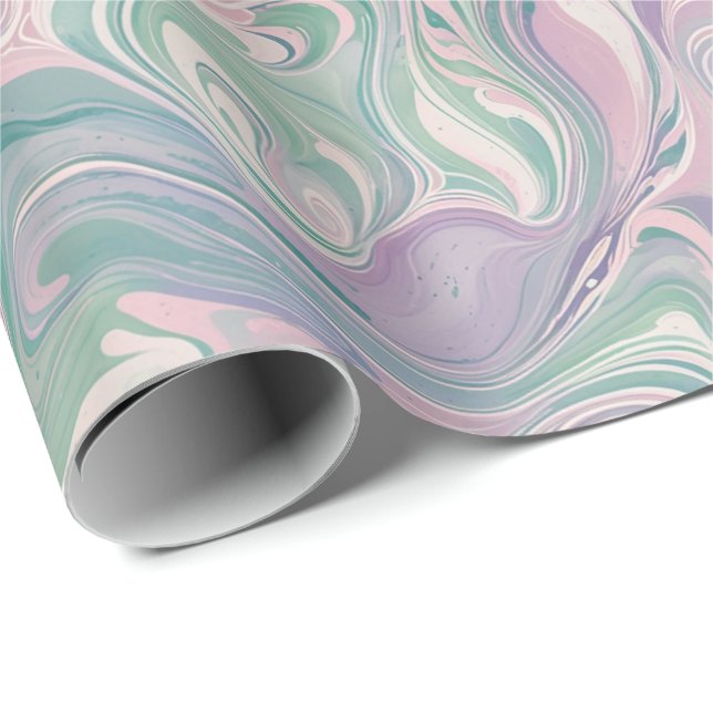 Regalo Papel de envolvimiento de barniz de mármol Pastel (Esquina del rollo)