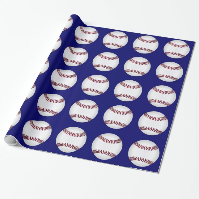 Regalo Papel de envolvimiento de béisbol (Desenrollado)