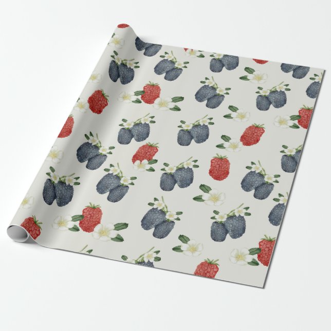 Regalo Papel de envolvimiento de Berries (Desenrollado)