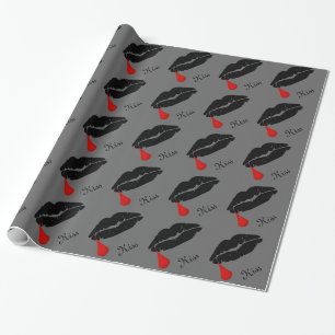 Regalo Papel de envolvimiento de besos de vampiros de Gót