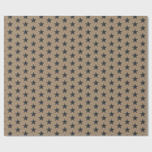 Regalo Papel de envolvimiento de Black Stars de Kraft rús